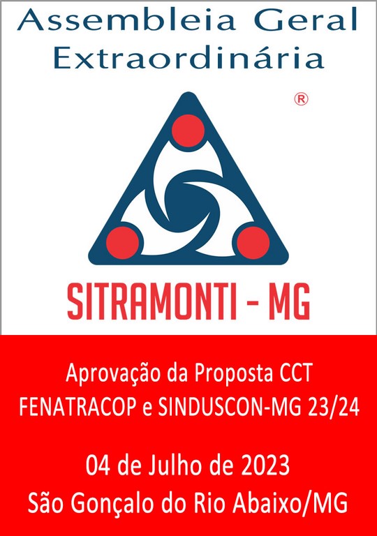 SITRAMONTI / MG - Edital de Convocação - FENATRACOP - Julho 2023