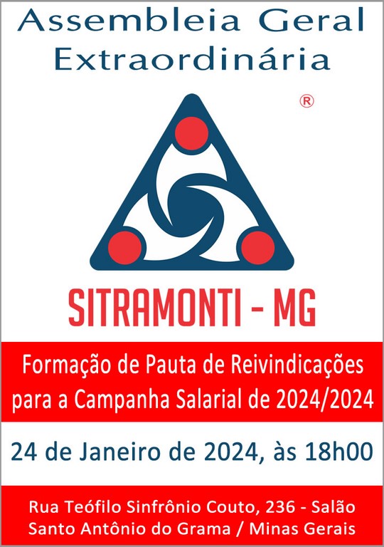 Edital de Convocação Assembleia em Santo Antônio do Grama/MG 2024