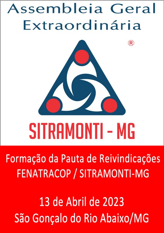 Edital de Convocação - AGE Formação Pauta Reivindicações FENATRACOP / SITRAMONTI-MG
