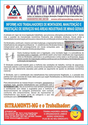 Informativos SITRAMONTI-MG 2018