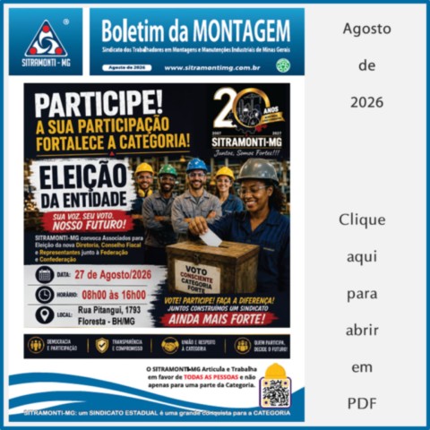 Boletim da Montagem - SITRAMONTI-MG enaltece participação de Carlos Calazans em negociações na REGAP/Betim Boletim da Montagem - SITRAMONTI-MG enaltece participação de Carlos Calazans em negociações na REGAP/Betim