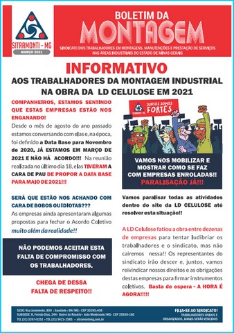 Informativos SITRAMONTI-MG 2021