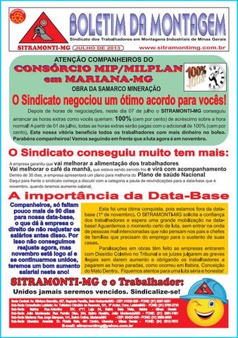 Informativos SITRAMONTI-MG 2013
