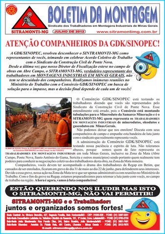 Informativos SITRAMONTI-MG 2012