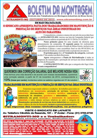 Informativos SITRAMONTI-MG 2014