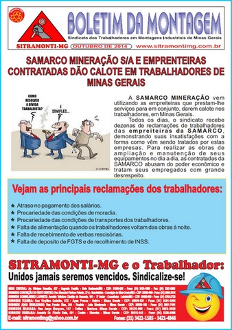 Informativos SITRAMONTI-MG 2014