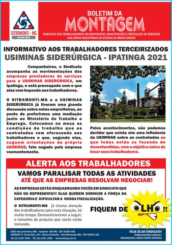 Informativos SITRAMONTI-MG 2021